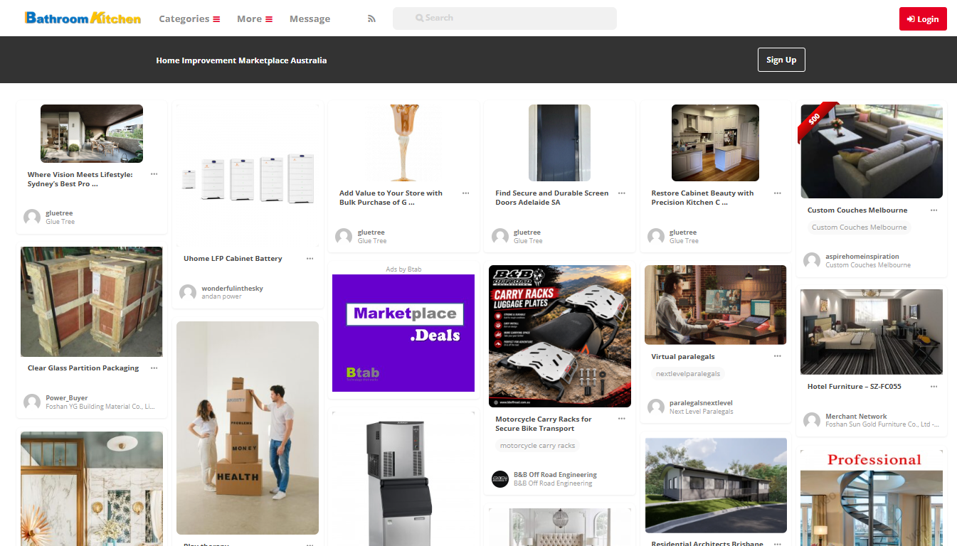 The Bathroom Kitchen Marketplace website
