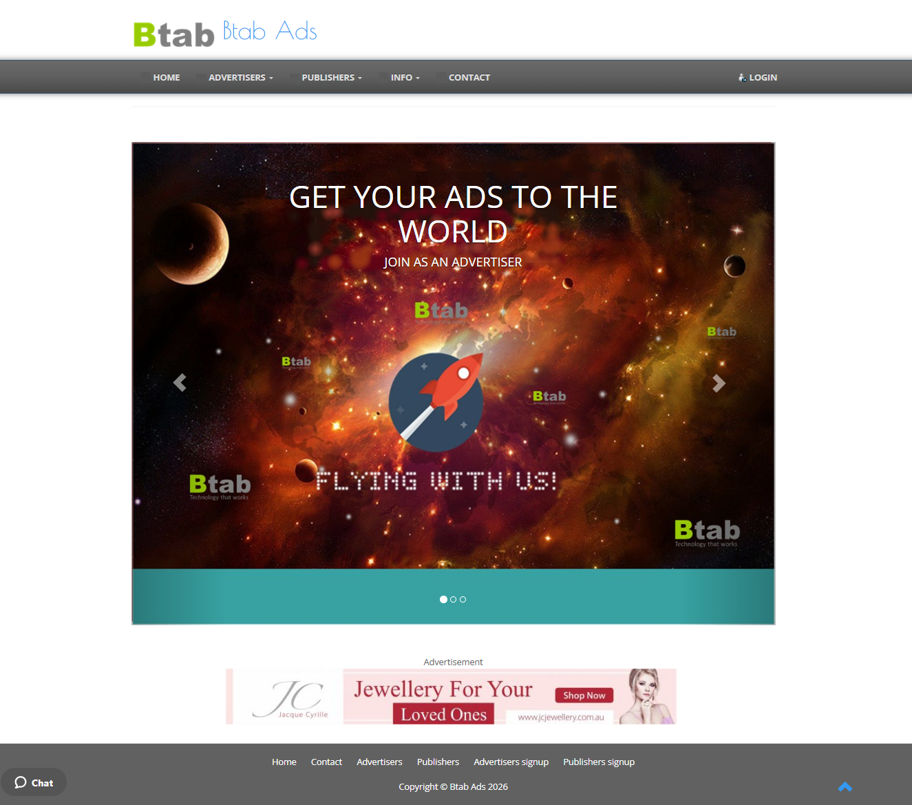 The Btab Ads website