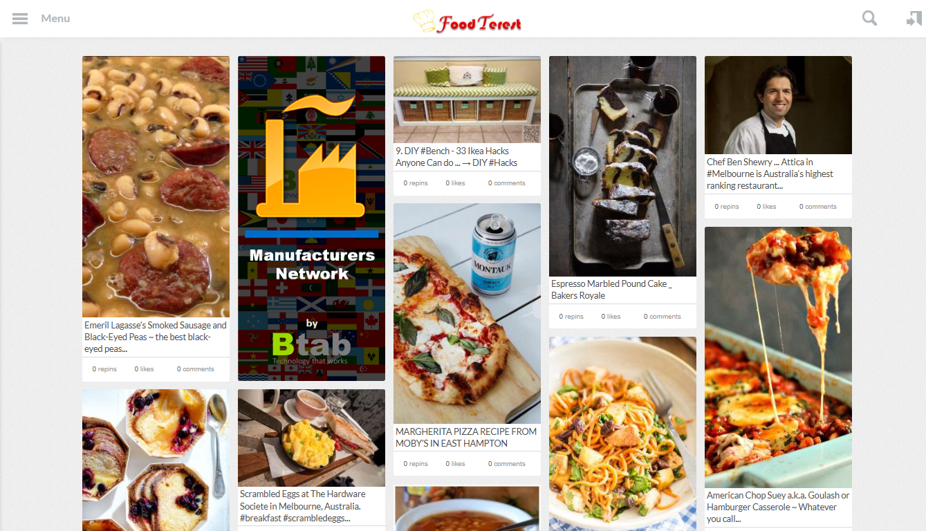 The FoodTerest website