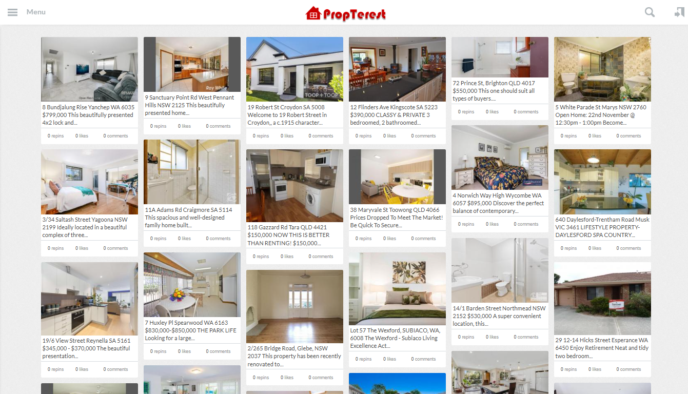 The PropTerest website