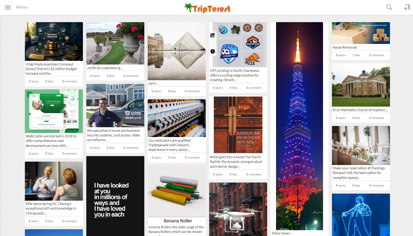 The TripTerest website
